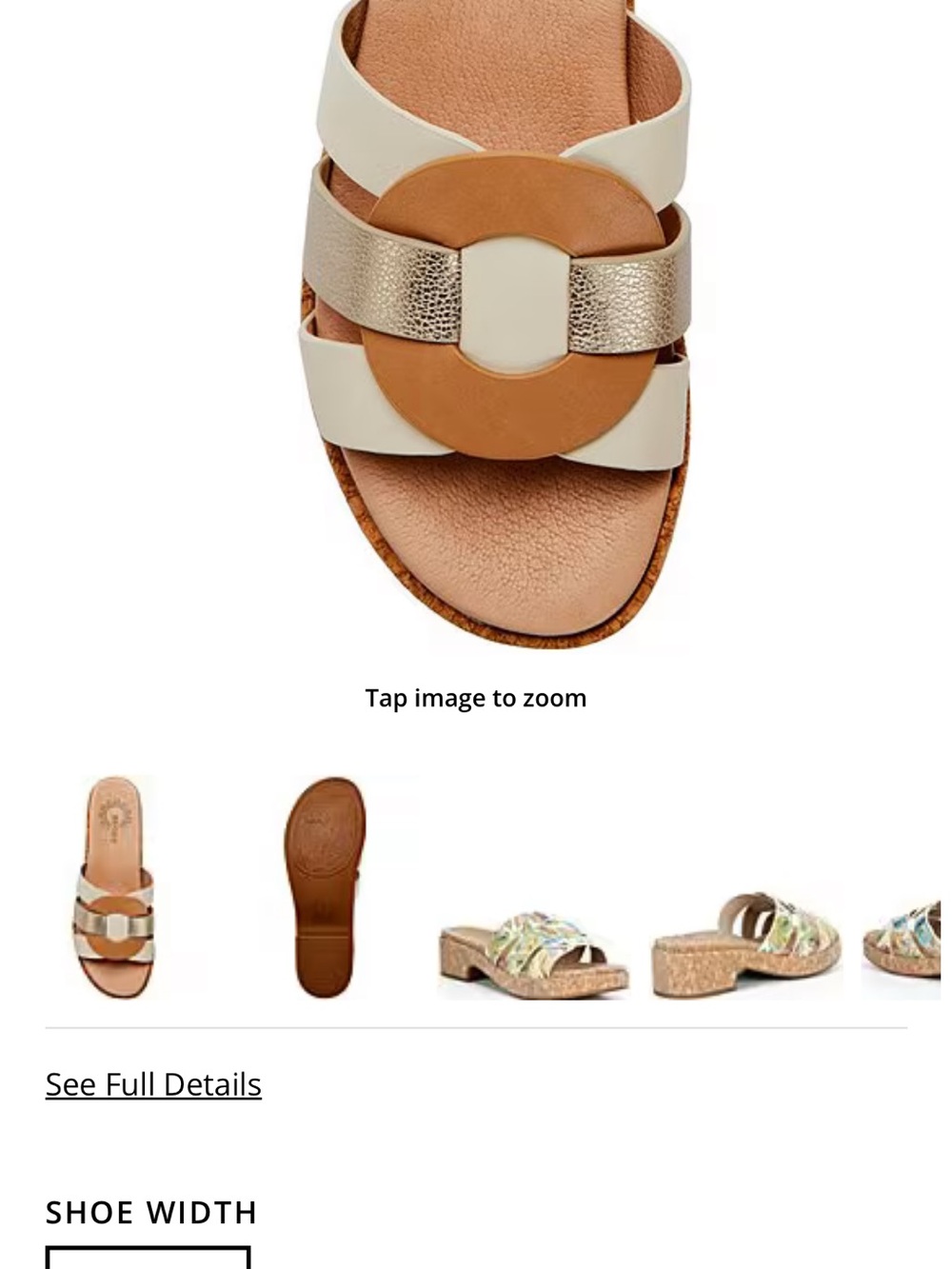 Women’s Slide Sandal with Metallic Accent - Cream & Tan